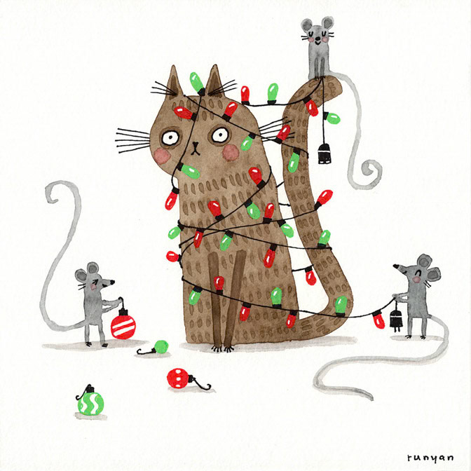 GETTING READY - Terry Runyan - Creatif _Cat- christmas _  Creatif ©Terry Runyan - Creatif License