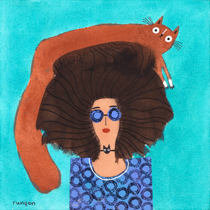 BLUE GLASSES _Cat Hat _  Creatif