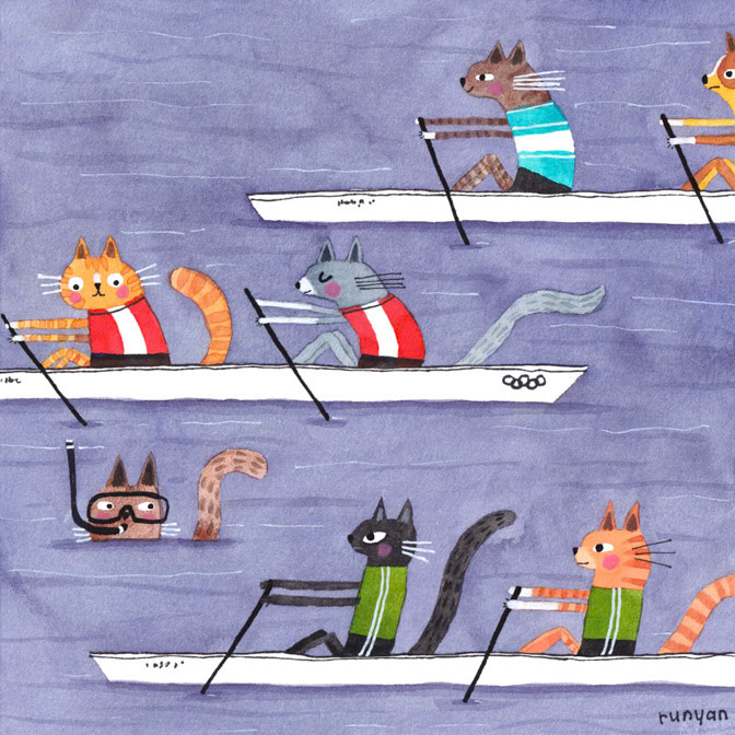 UNAUTHORIZED SPECTATOR clean _Cats- Crewing- diving- olympics- Sport- sports _  Creatif