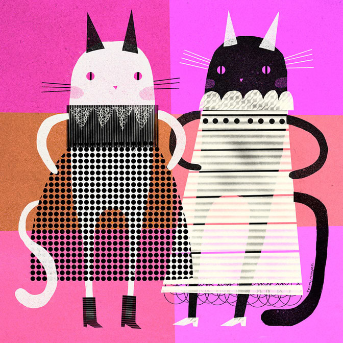 STEPPING OUT flat - Terry Runyan - Creatif _Cats- Maggie _  Creatif