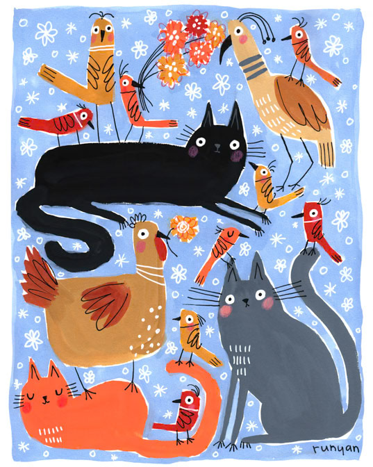 PECKING ORDER _Birds- Cats- Chicken _  Creatif