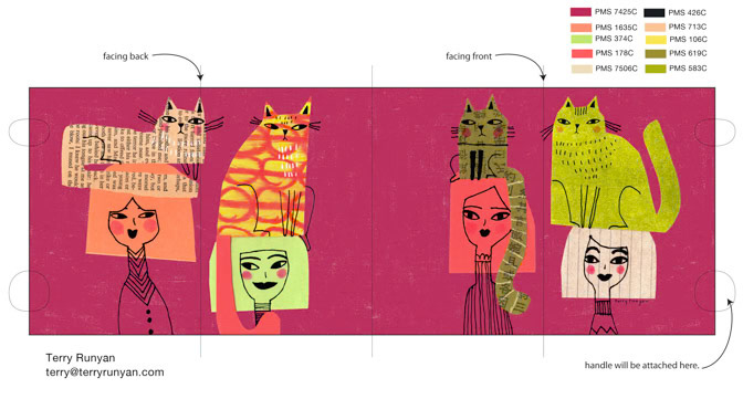 CUT PAPER CAT HATS Berry MUG _Mug Wraps _  Creatif