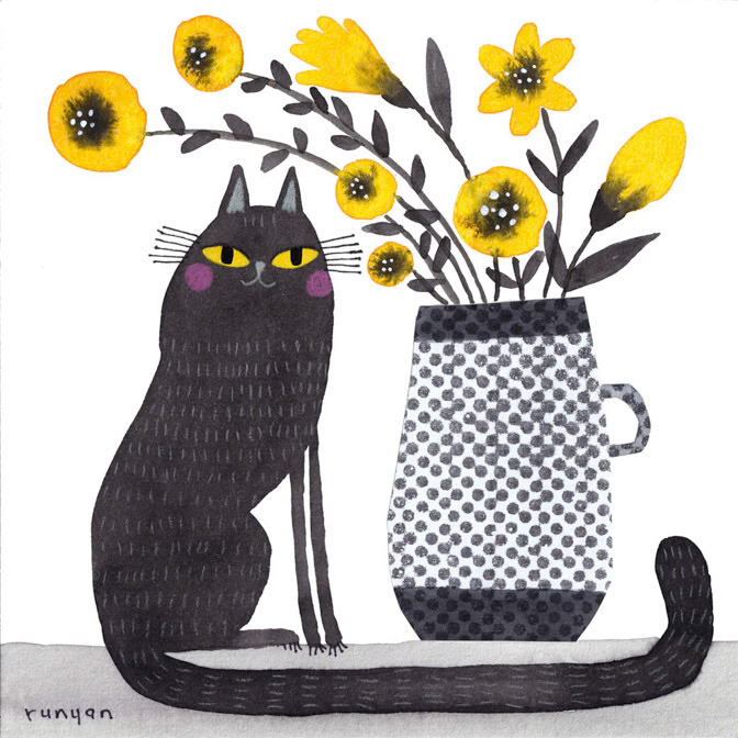 YELLOW FLOWERS _Cat- Floral _  Creatif