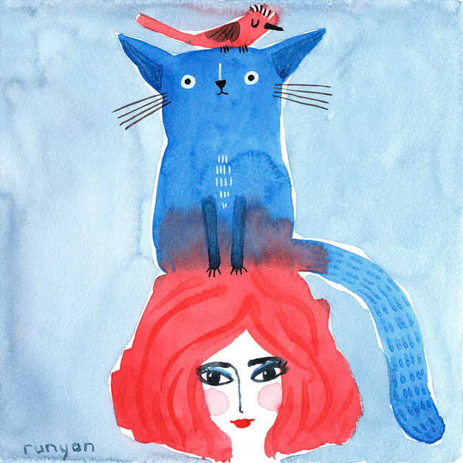 CERULEAN CAT HAT _Cat Hair _  Creatif