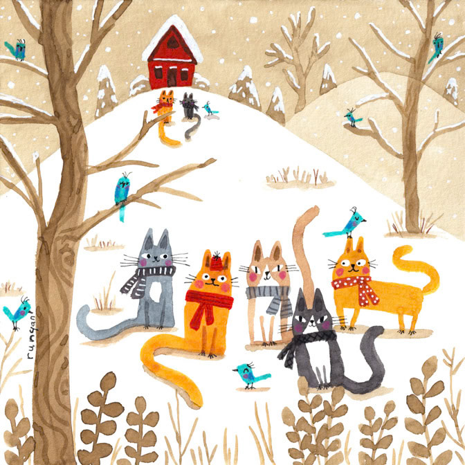 SNOWY DAY _Cats- christmas- snow _  Creatif ©Terry Runyan - Creatif License