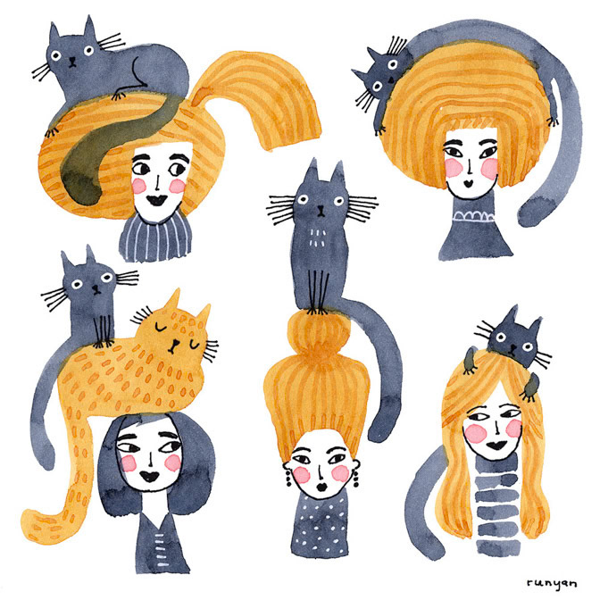 BLACK CAT HATS - Terry Runyan - Creatif _Cat _  Creatif