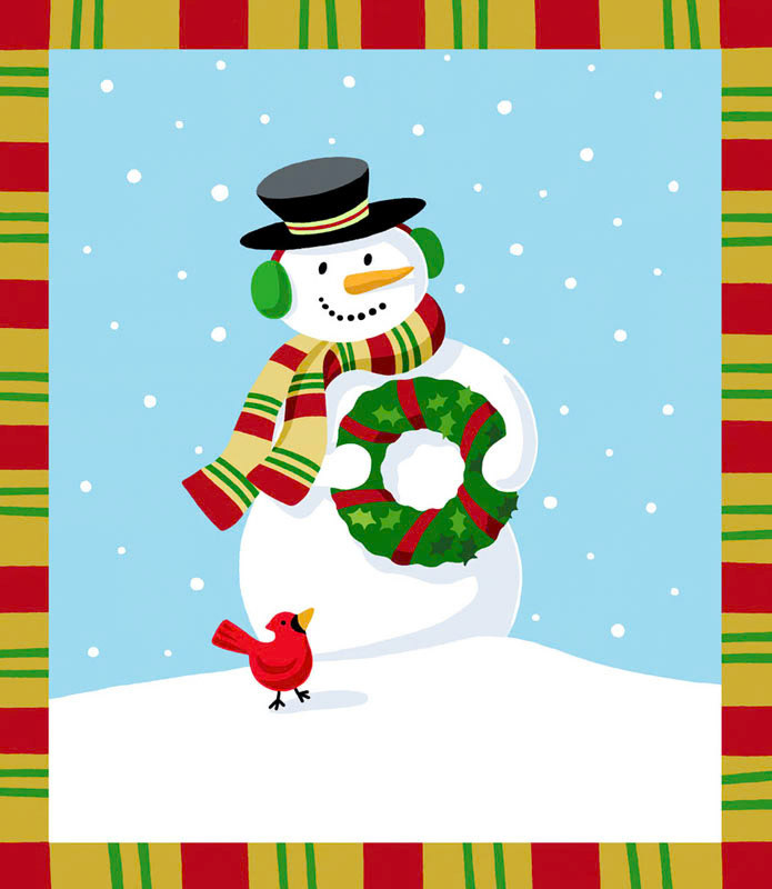SH_Cmas_SH408-SnowmanWithWreath ©Steve Haskamp - Creatif License