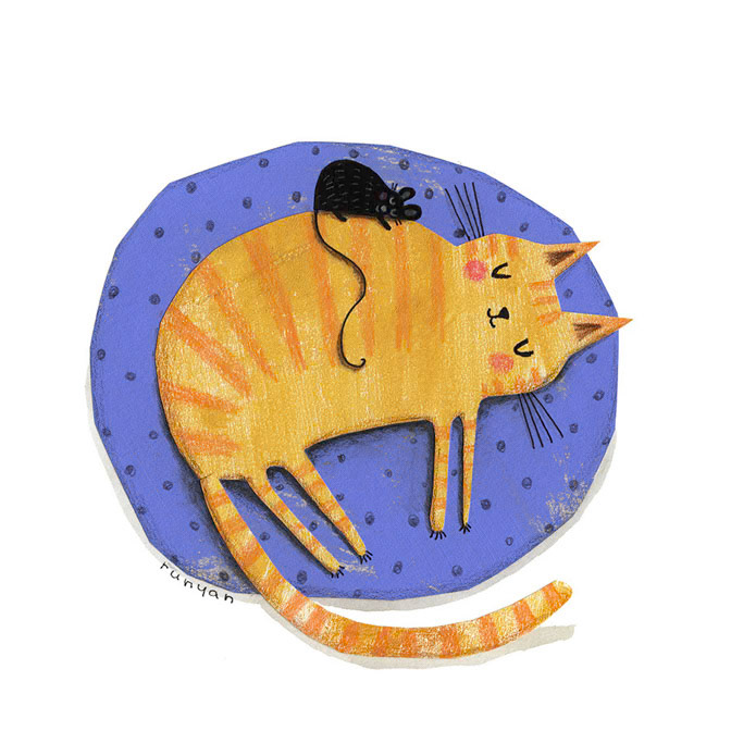 CAT NAP FRIEND - Terry Runyan - Creatif _Cat _  Creatif