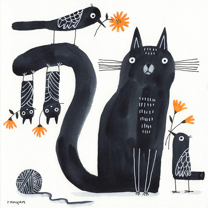 LUCKY BLACK CAT - Terry Runyan - Creatif _Cat _  Creatif ©Terry Runyan - Creatif License