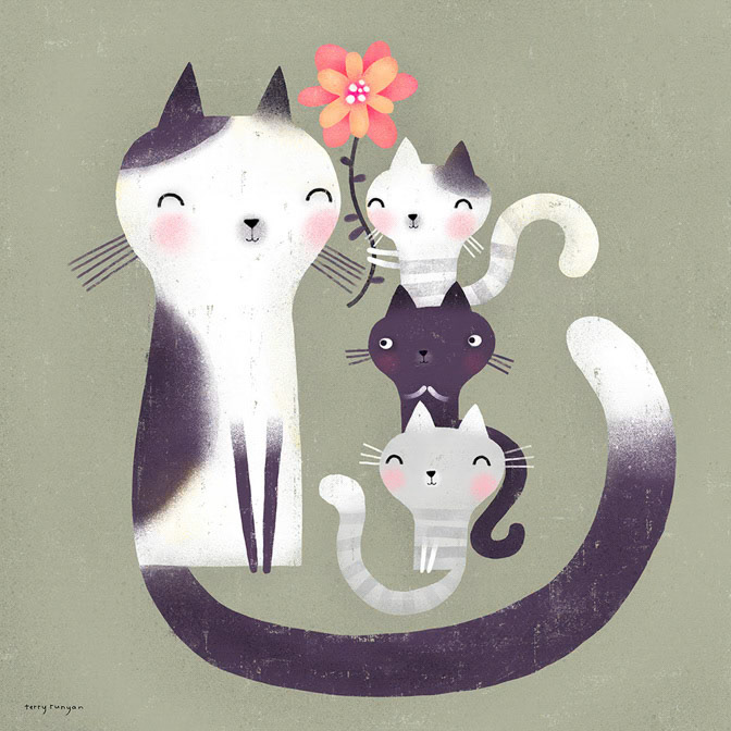 GRATEFUL TRIO - Terry Runyan - Creatif _Cat _  Creatif ©Terry Runyan - Creatif License