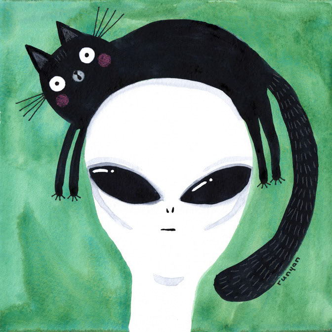 ALIEN CAT HAT _Alien- Cat- Halloween _  Creatif