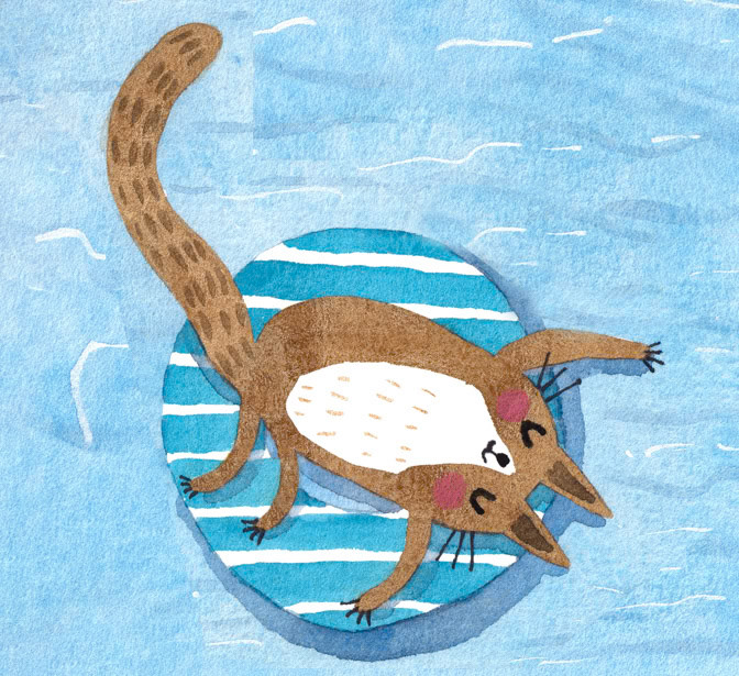 Kitty Tubing Blue stripe _Cat- Summer- tubing- Water _  Creatif
