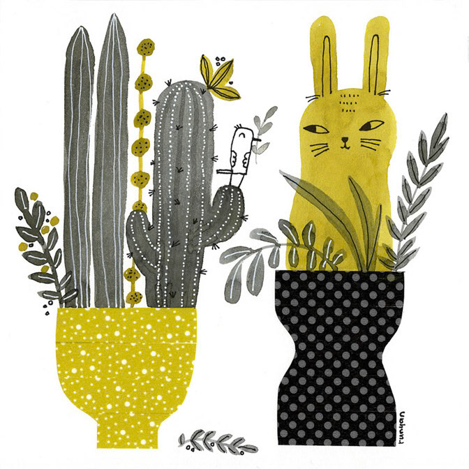 BUNNY PLANT - Terry Runyan - Creatif _Bunnies _  Creatif ©Terry Runyan - Creatif License