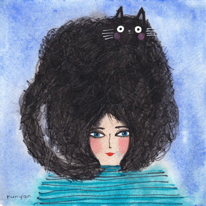 SCRIBBLE CAT HAT _Cat Hat- Women _  Creatif