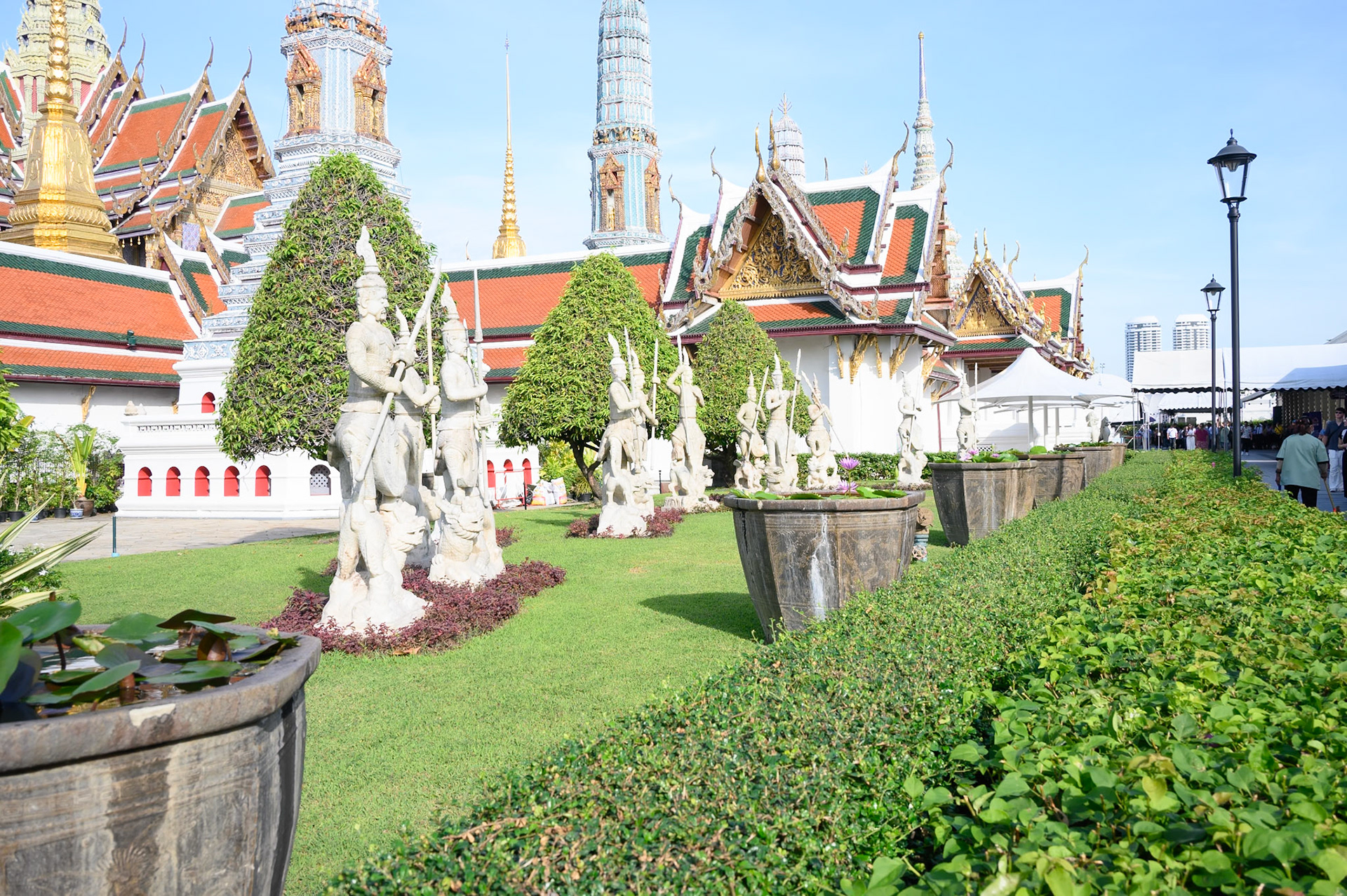 Le Wat Phra Kaeo ou Temple du Bouddha d'émeraude.