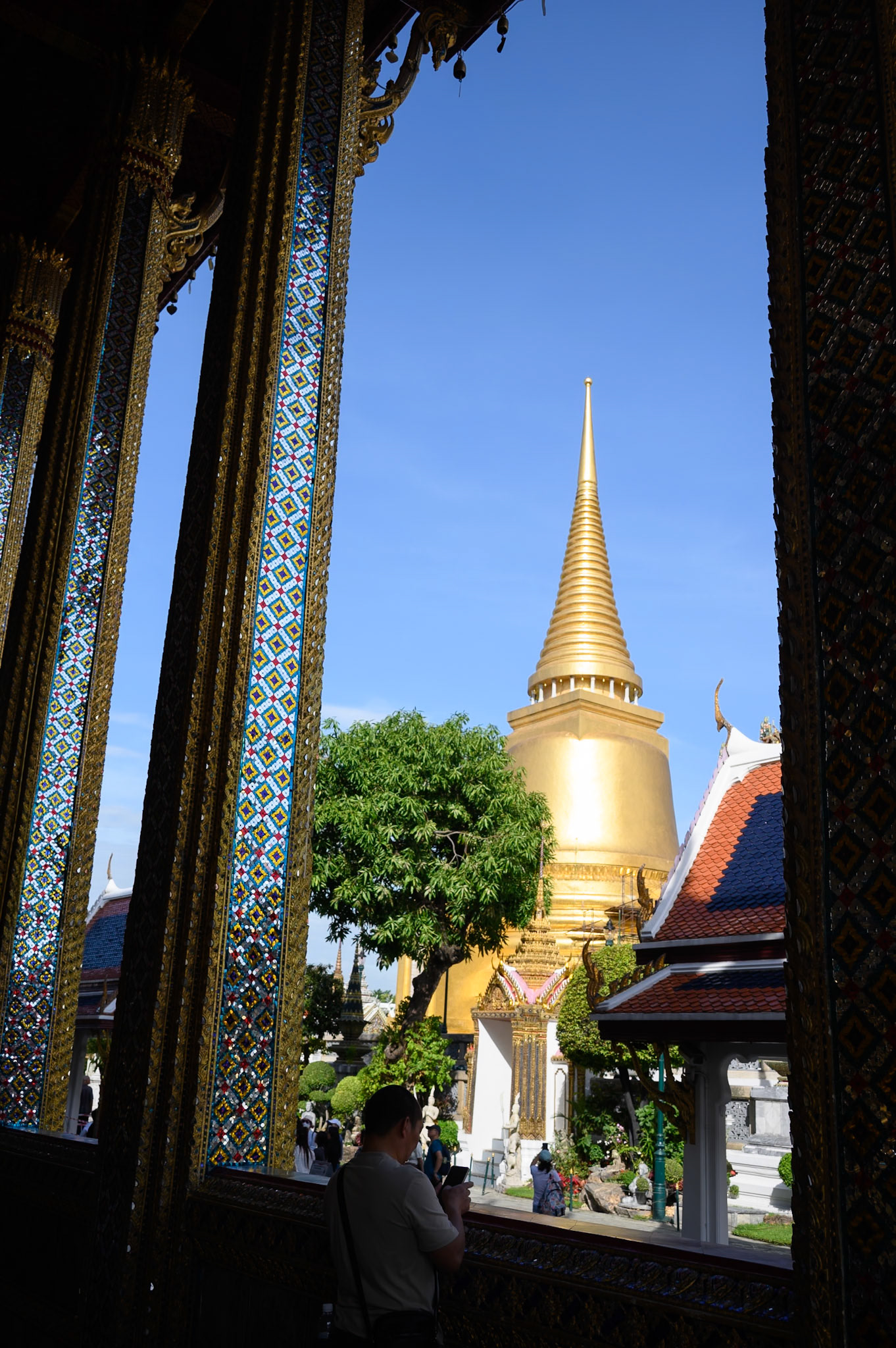 Le Wat Phra Kaeo ou Temple du Bouddha d'émeraude.