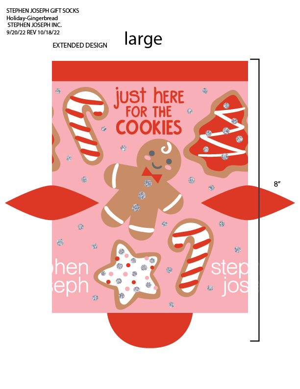 Gingerbread Holiday Toddler Crew Sock- Art for Factory