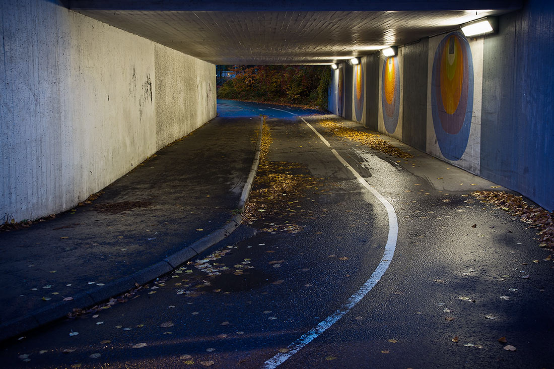 Bicycle tunnel under Ullevigatan in Gothenburg.