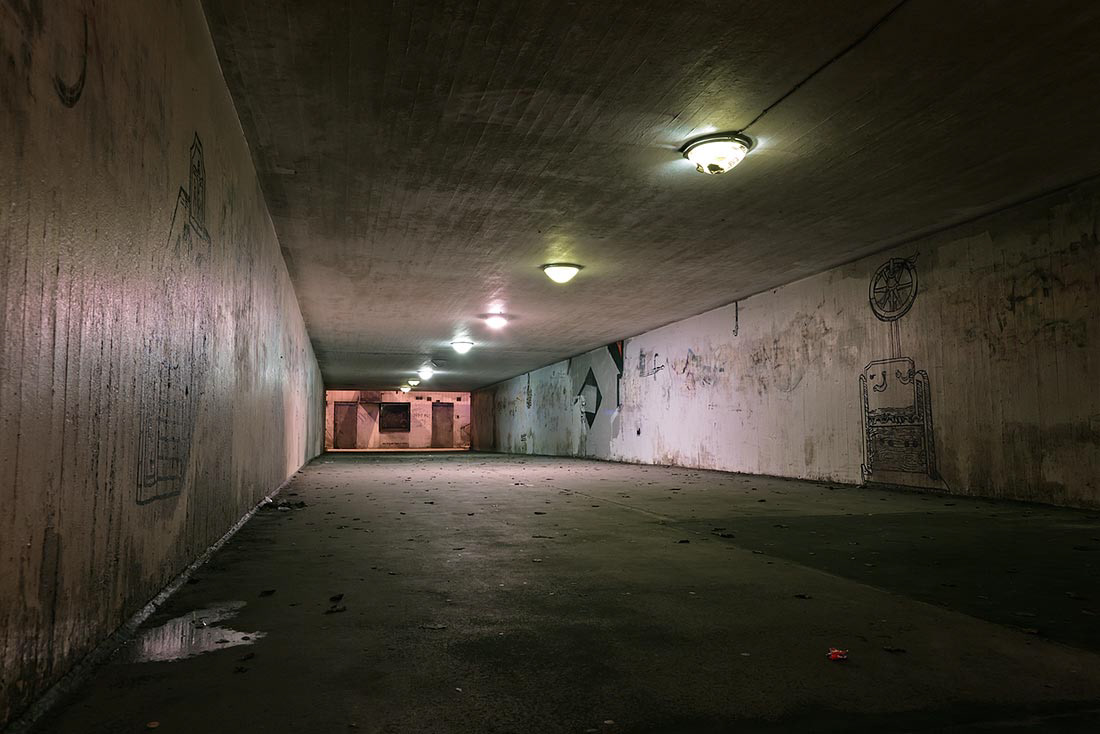 The pedestrian tunnel under Dalaplan in Malmö, which has been awarded as Sweden's scariest place.