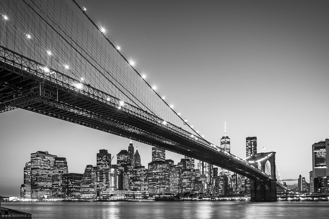Brooklyn Bridge with Manhattan Skyline.