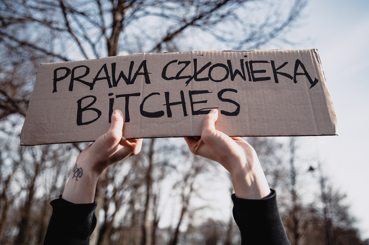 "Human rights, bitches"