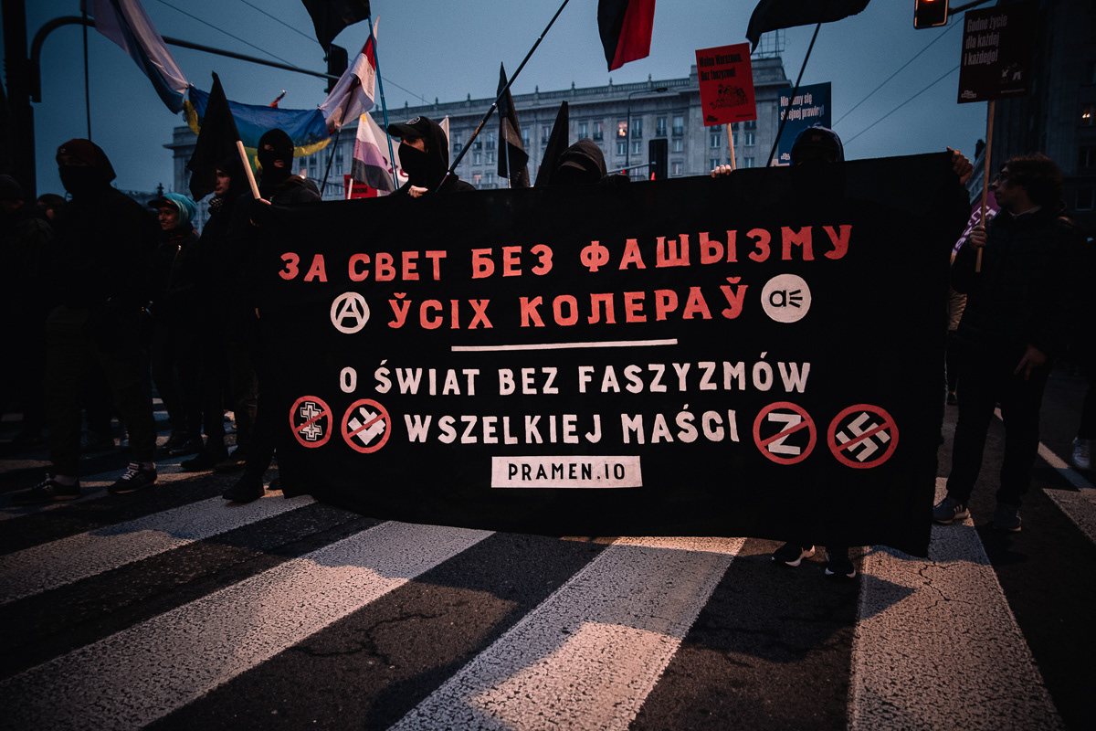 "For a world without fascism of all kinds"
