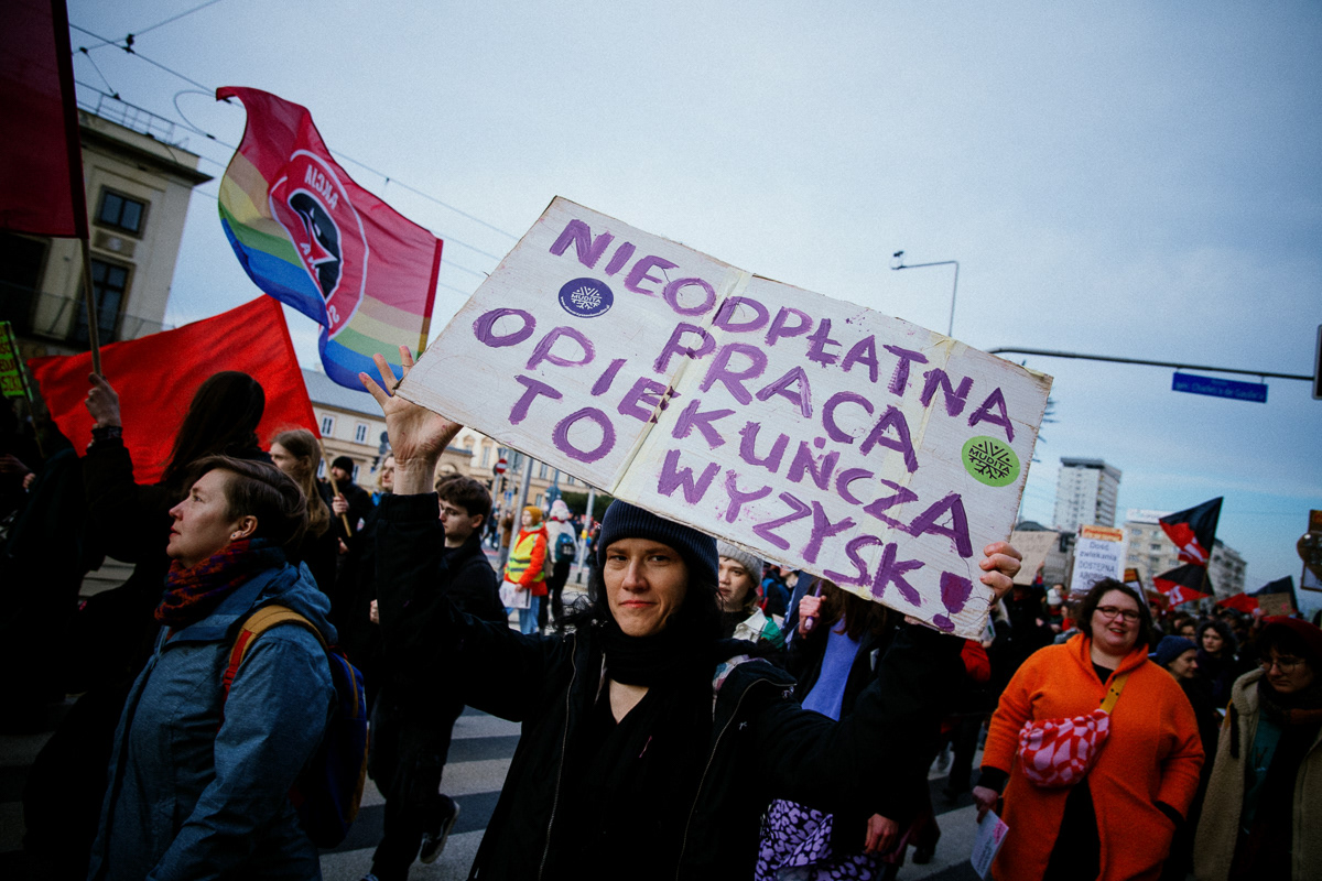 "Unpaid care work is exploitation!"