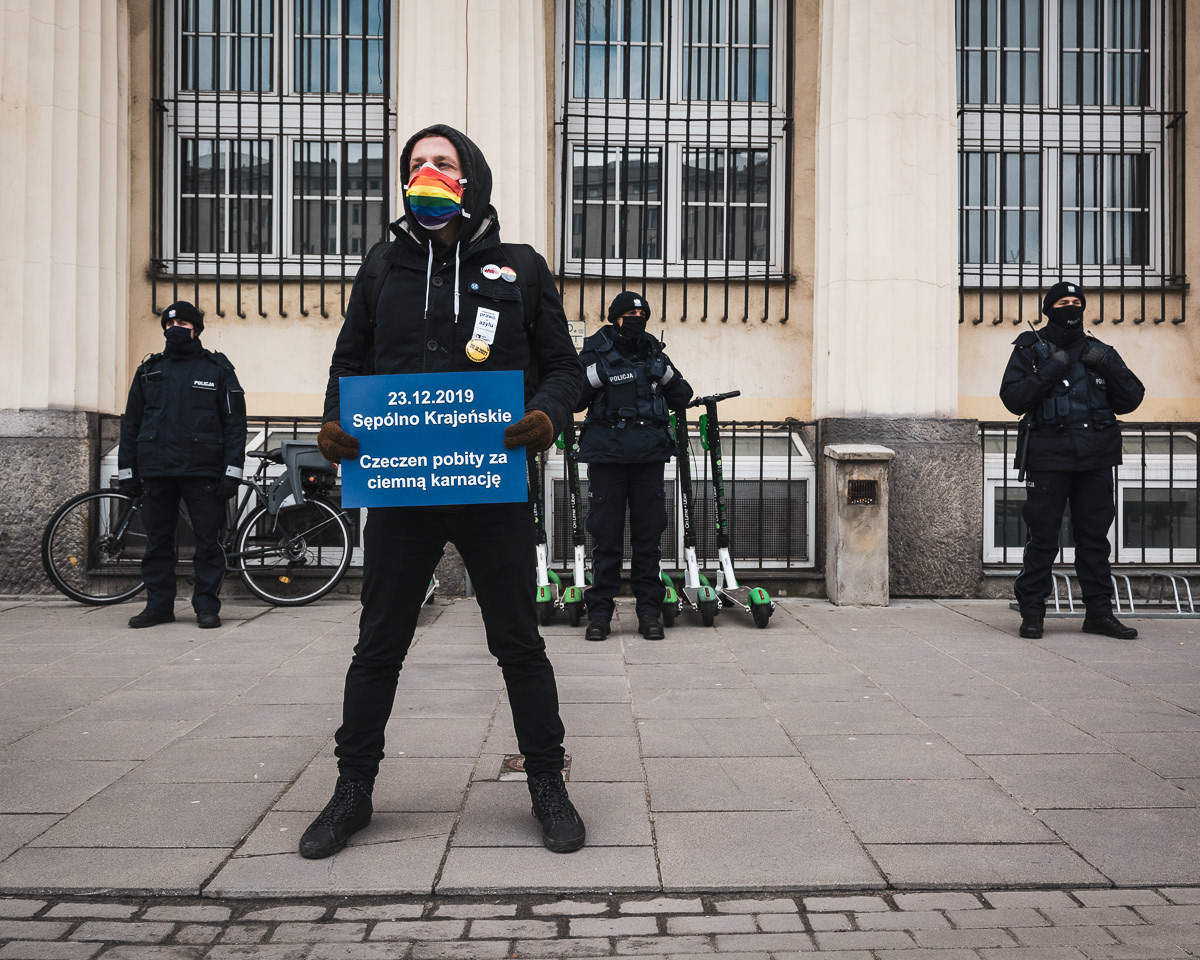 "23.12.2019, Sępólno Krajeńskie: a Chechen beaten for having darker skin color"