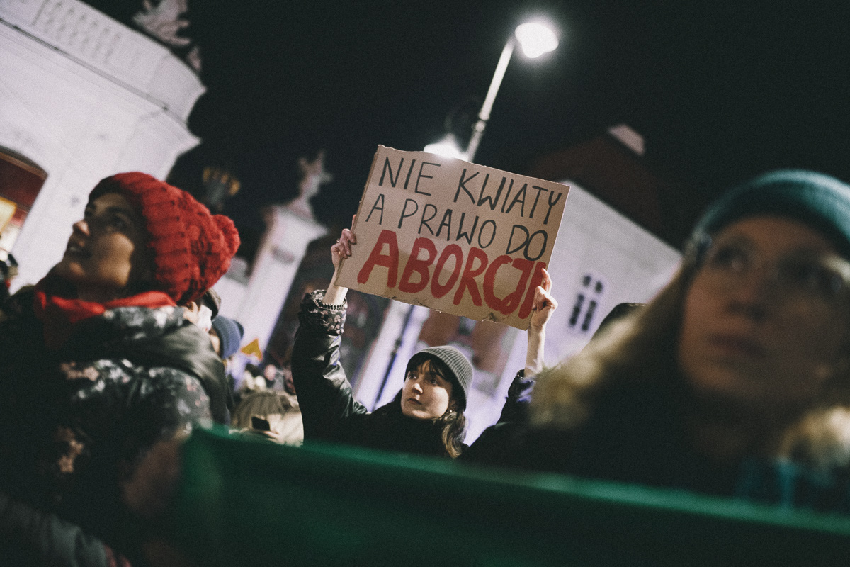 "Not flowers, but the right to abortion"