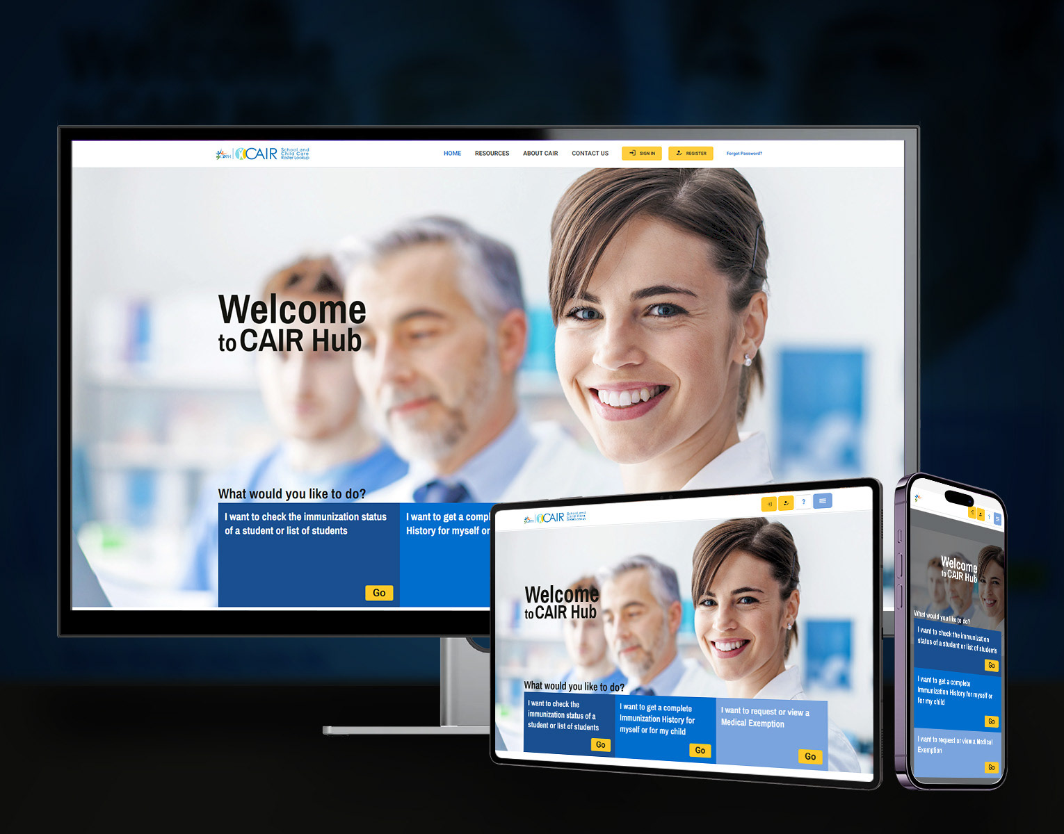 Portfolio hero image: The CDPH - CAIRHub Site