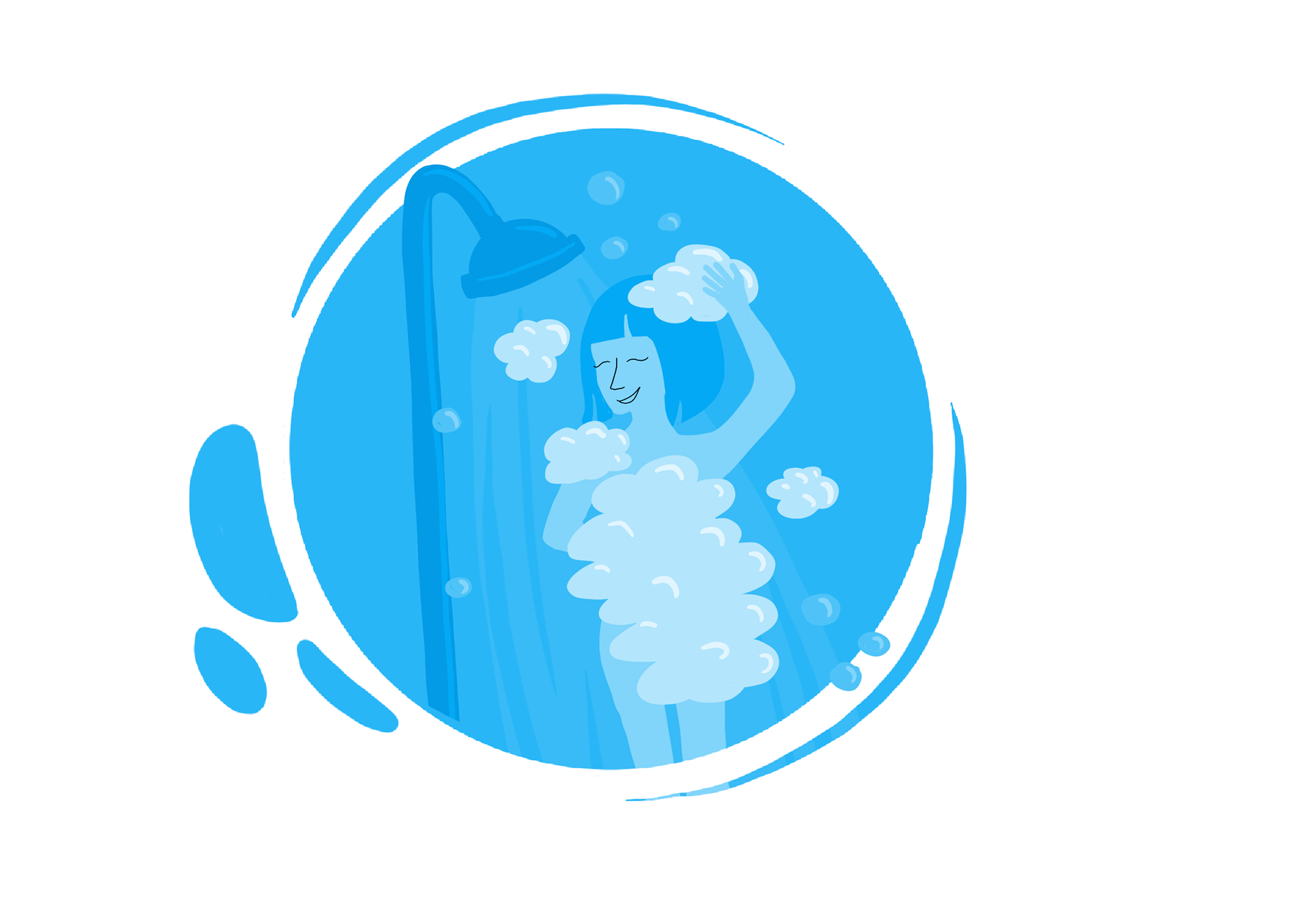 A person showering