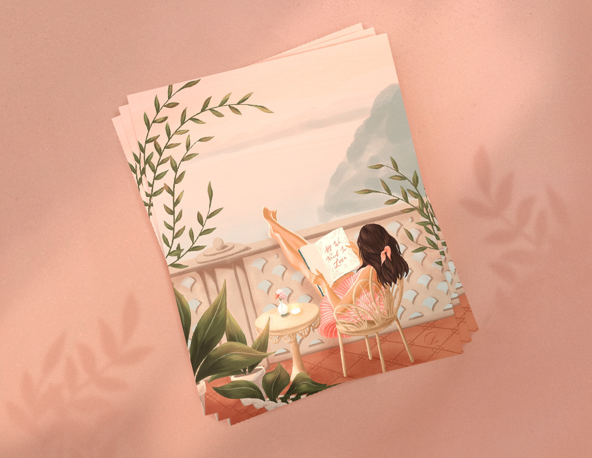 Handmade print mockup