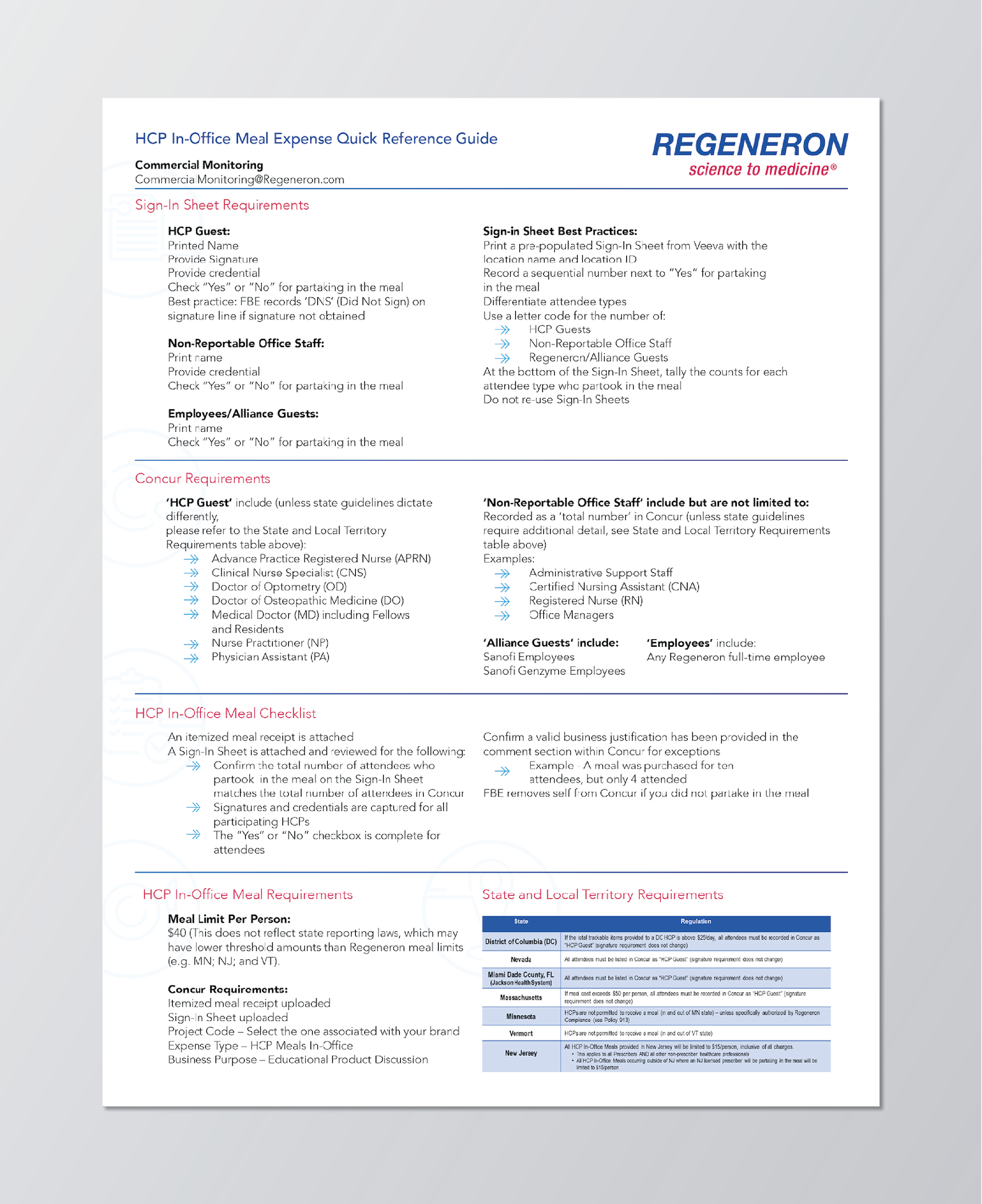 Redesigned One Pager Form Guide, design used as the new guide