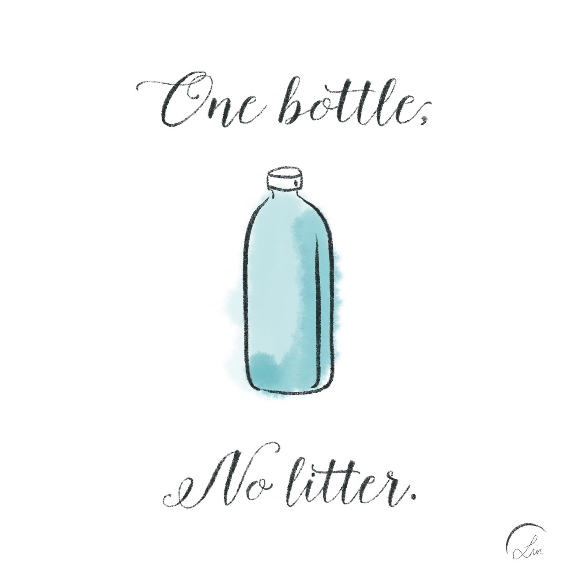 "One bottle, No litter", published on Earthling Magazine social media