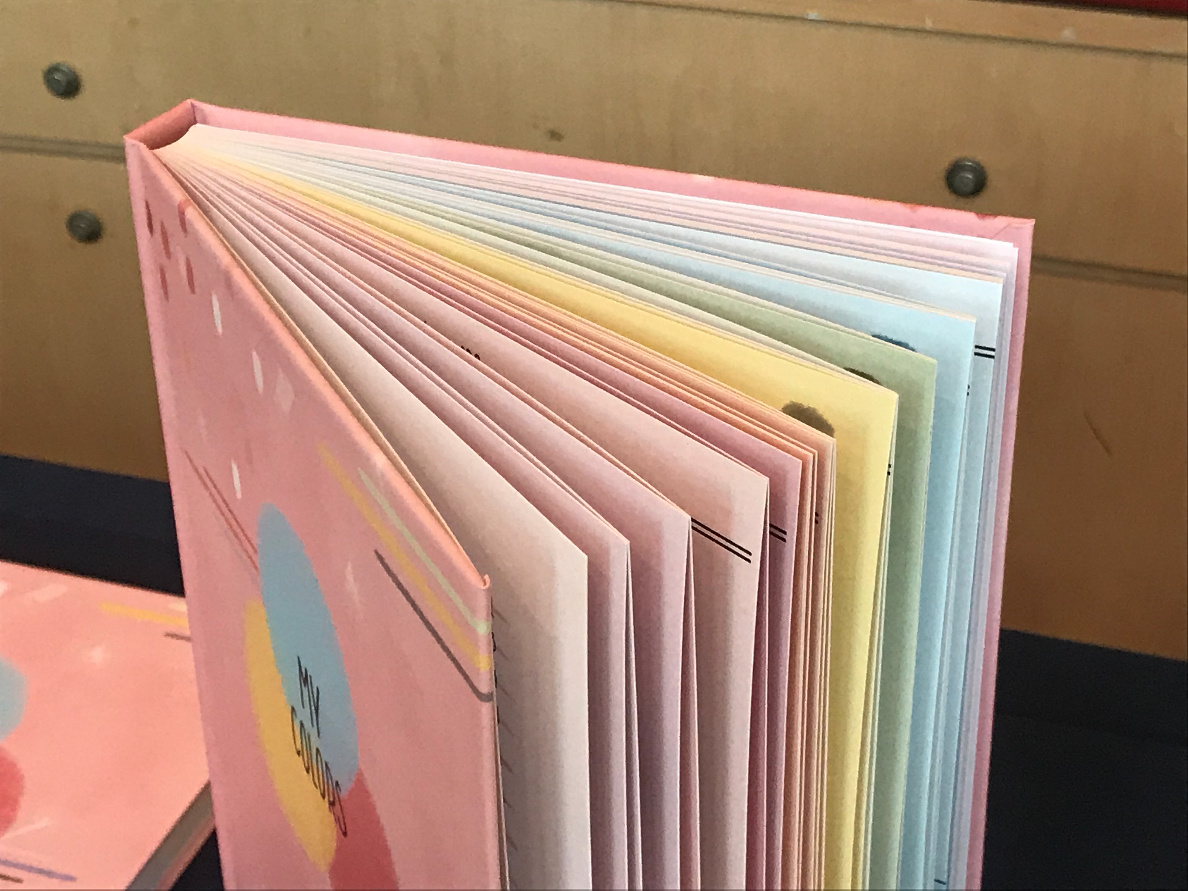 The Printed Book, each participant's infographic was arranged in rainbow order