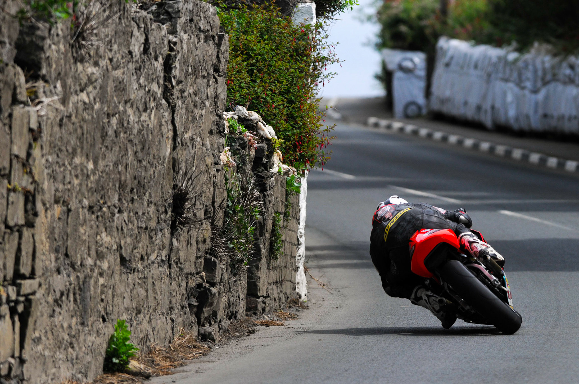 William Dunlop on a 250cc Honda at the Billown Dip in 2009.