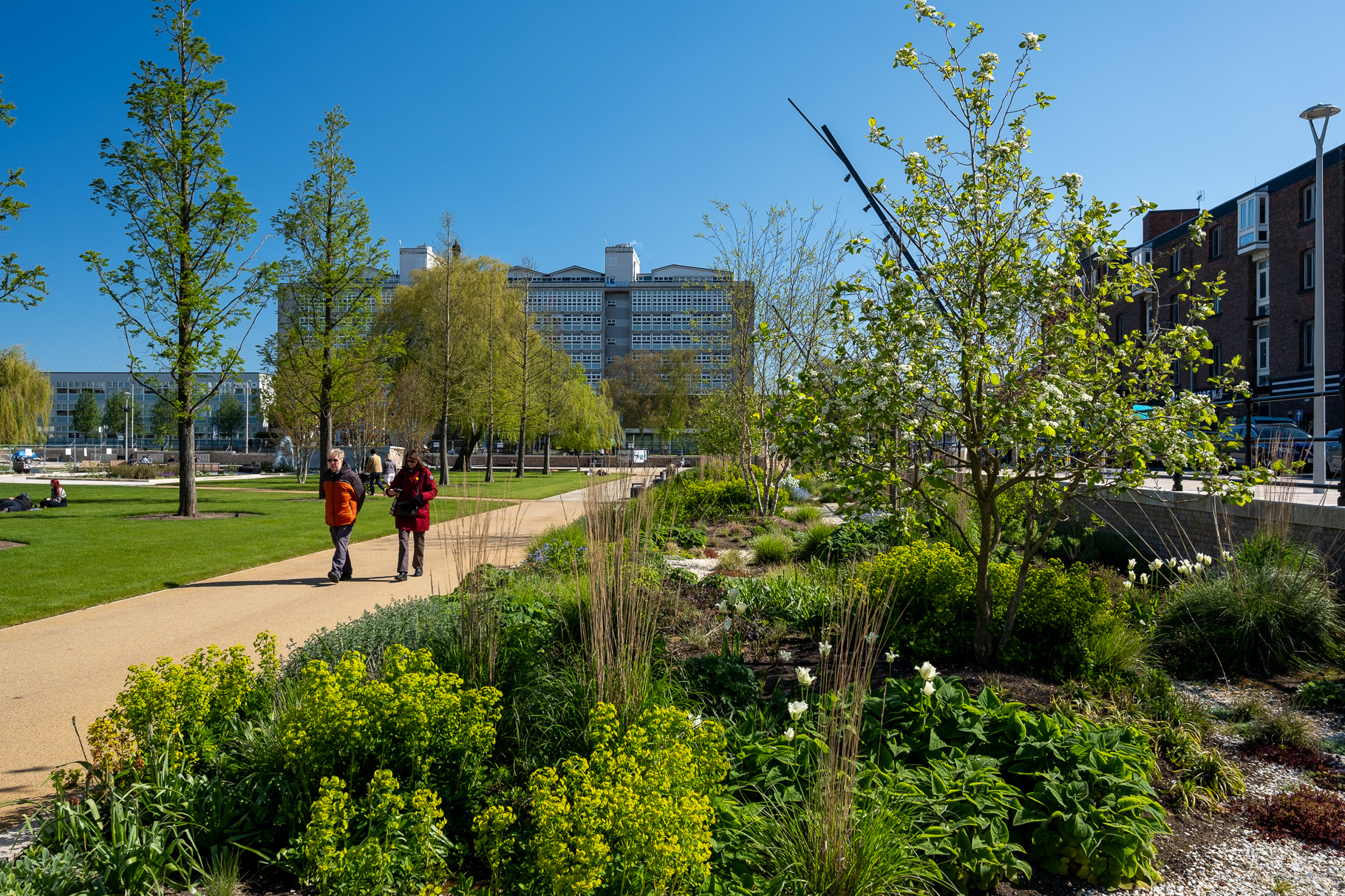 Ref: Queens Gardens 20260421_0083 Queens Gardens, Kingston Upon Hull, East Yorkshire, United Kingdom, 21 April, 2026. Pictured: Queens Gardens seen shortly after opening, following a twenty-one million pound remodelling.