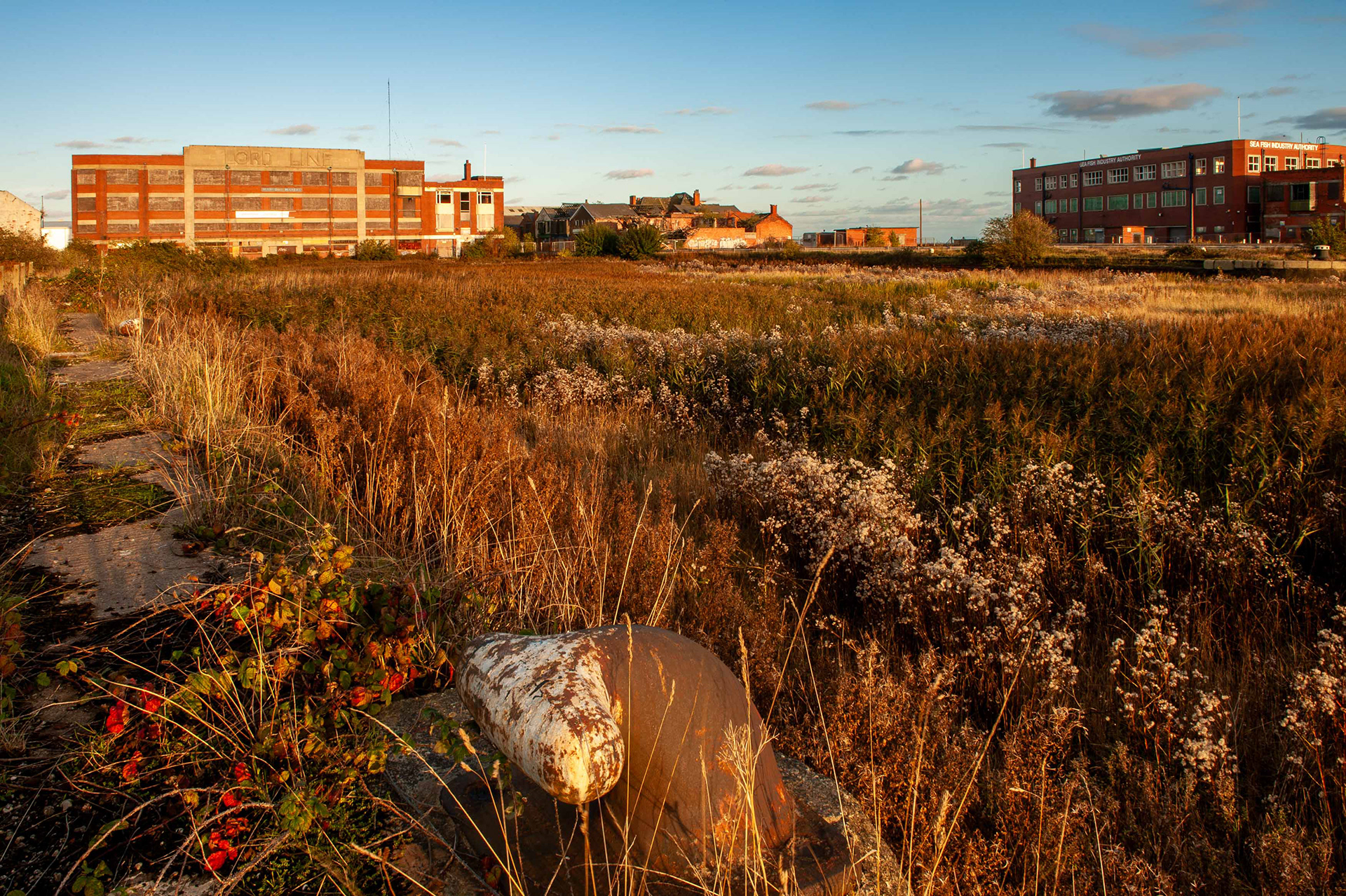 Ref: St Andrews dock  20101016_6731. The redundant St Andrews dock in Hull closed in 1975, with plans in the 1980s to turn it into a marina. Seen here in 2010, the dock still awaits its fate. September 10. 2010.