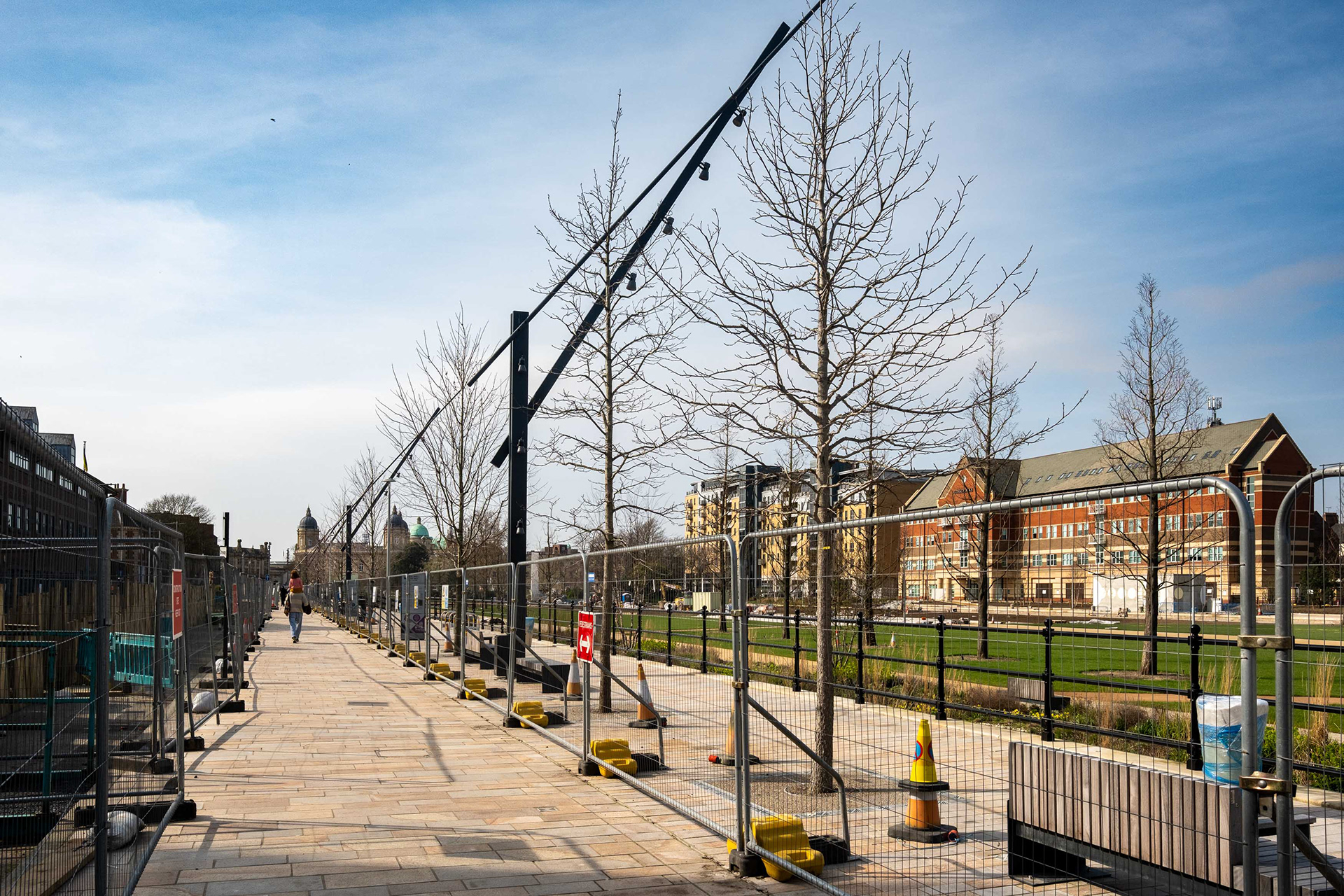 Ref: Hull 20260321_0106. Queens Gardens part on the Hull Maritime Project, the redevelopment nears completion. Kingston Upon Hull, East Yorkshire, United Kingdom, 21 March, 2026.
