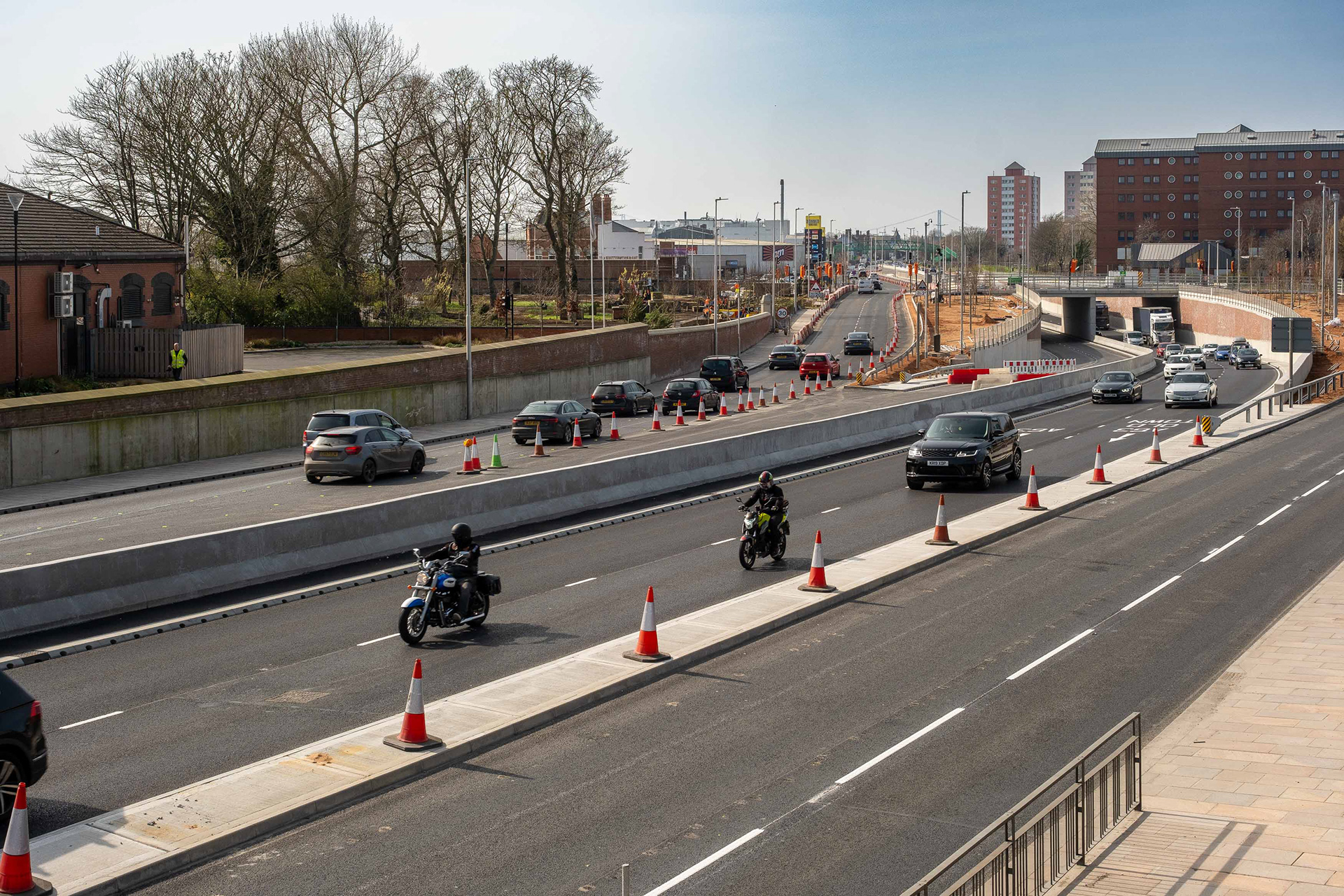 Ref: Hull 20260321_0126. First day open of the A63 Underpass. Clive Sullavan Way, Kingston Upon Hull, East Yorkshire, United Kingdom, 21 March, 2026. 