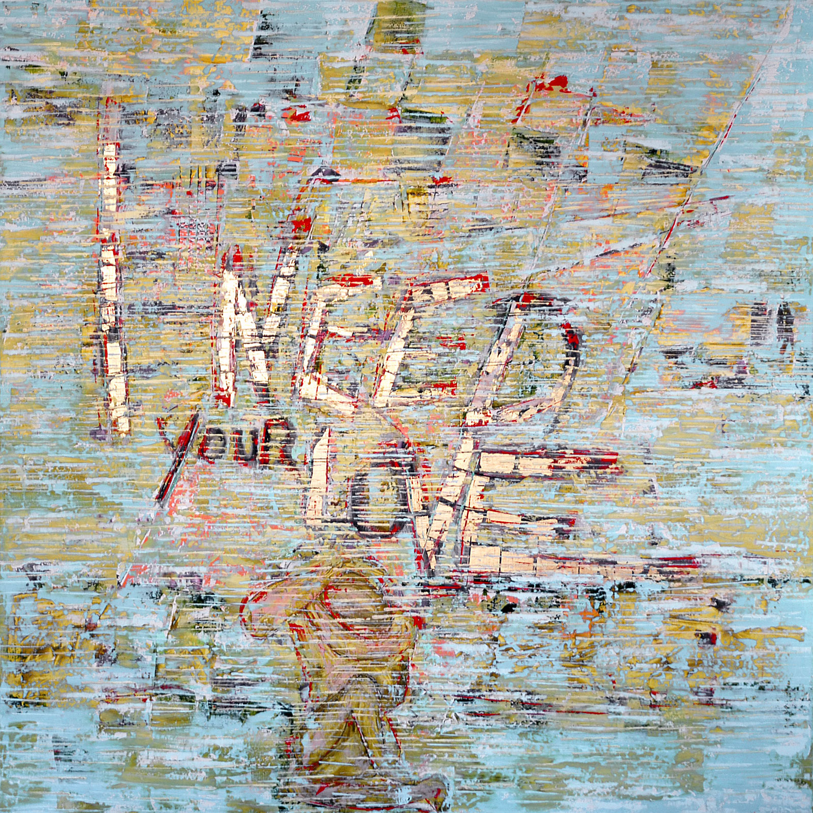 I NEED YOUR LOVE oil on canvas, 66 by 66 inches, 2007,HERMANN LEDERLE