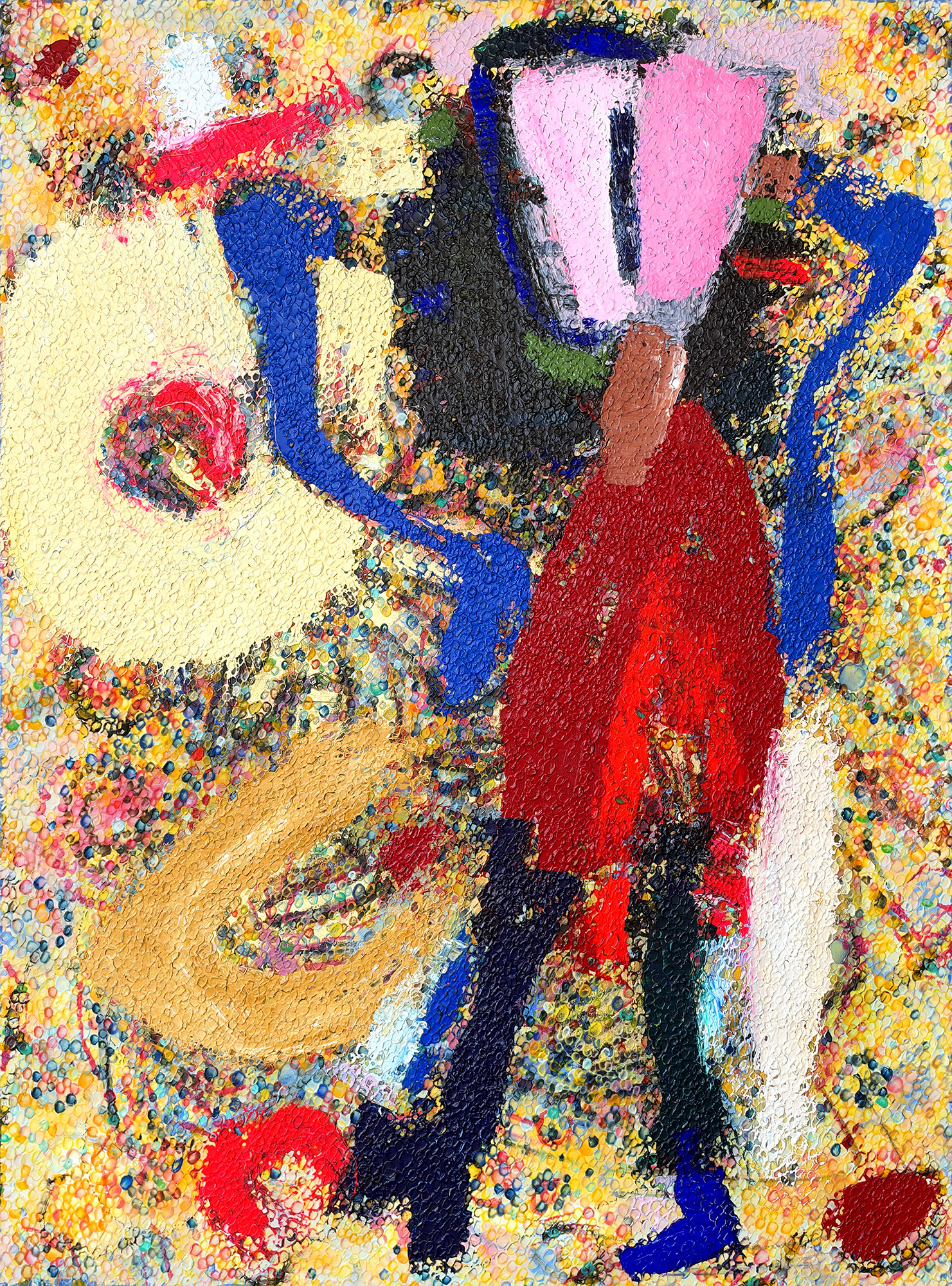 STARRY oil and acrylic and gold leaf on canvas, 60 by 44 inches (152x112cm), 2025