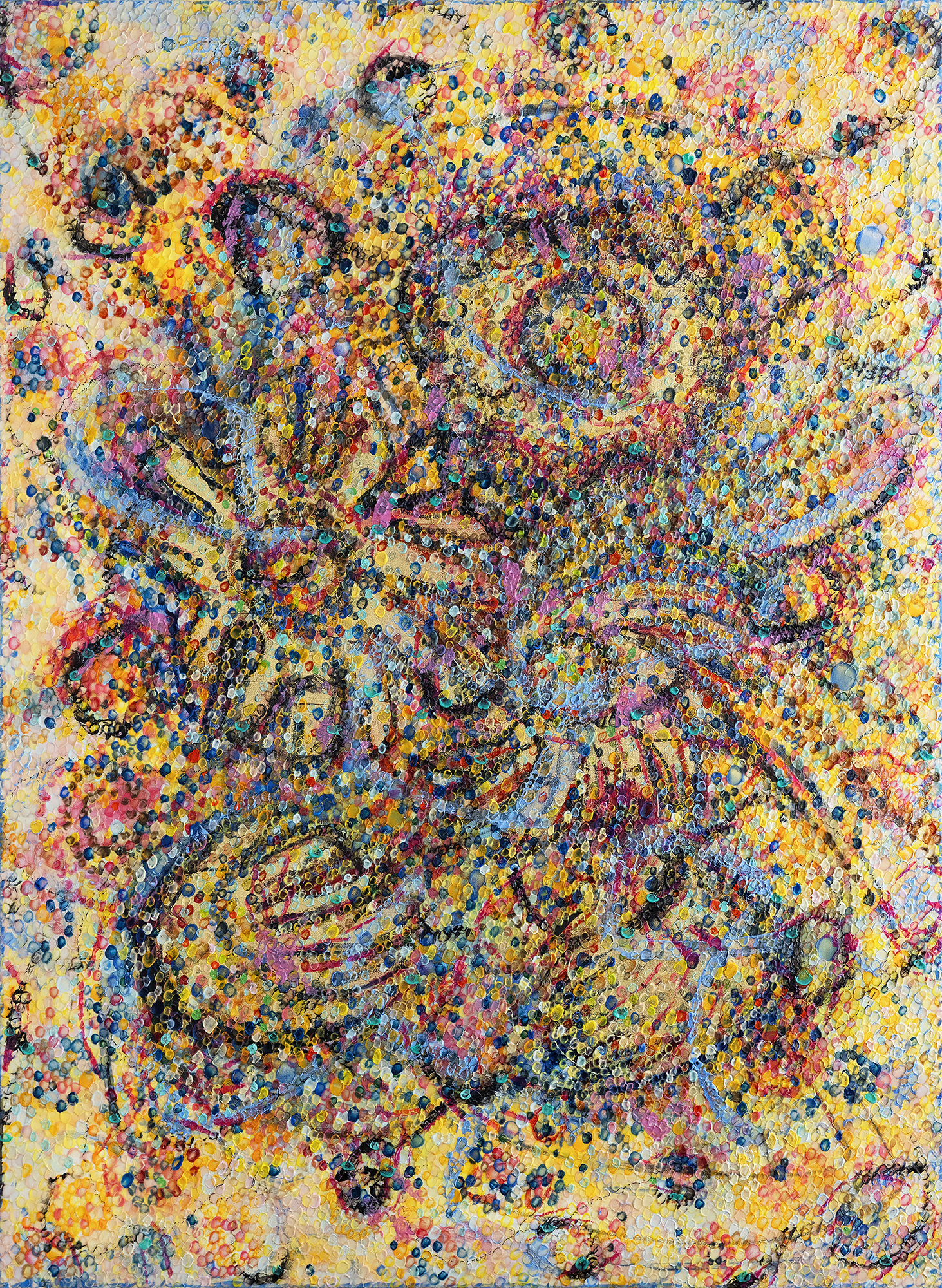 STARRY - oil and gold leaf on canvas, 60x44 inches, 2025, HERMANN LEDERLE