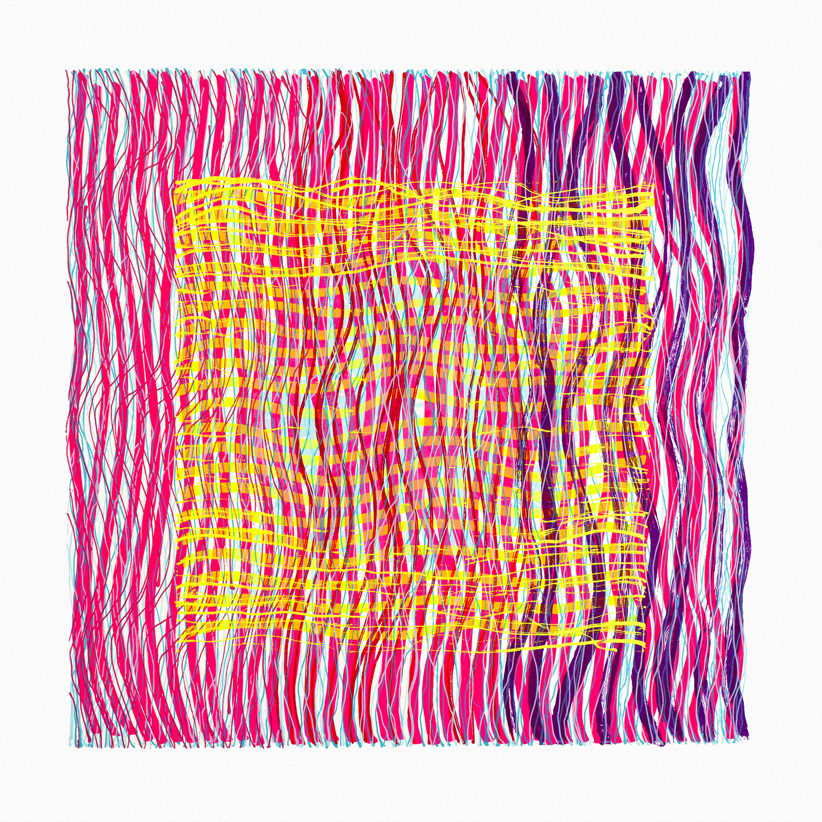 COLORWEAVES UNIKAT NO.46 Serigraph on Somerset Velvet paper, 24 by 24 inches, 2016 UNIKAT hand signed, HERMANN LEDERLE