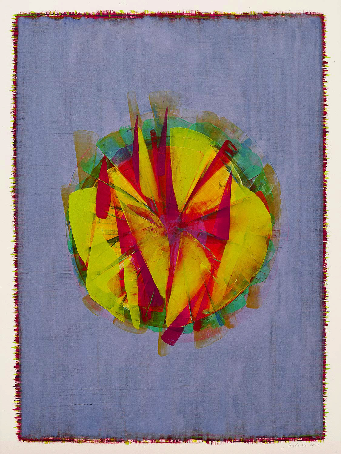 COLORBLOTS 4 oil on paper, 30 by 22 inches, 2014,HERMANN LEDERLE