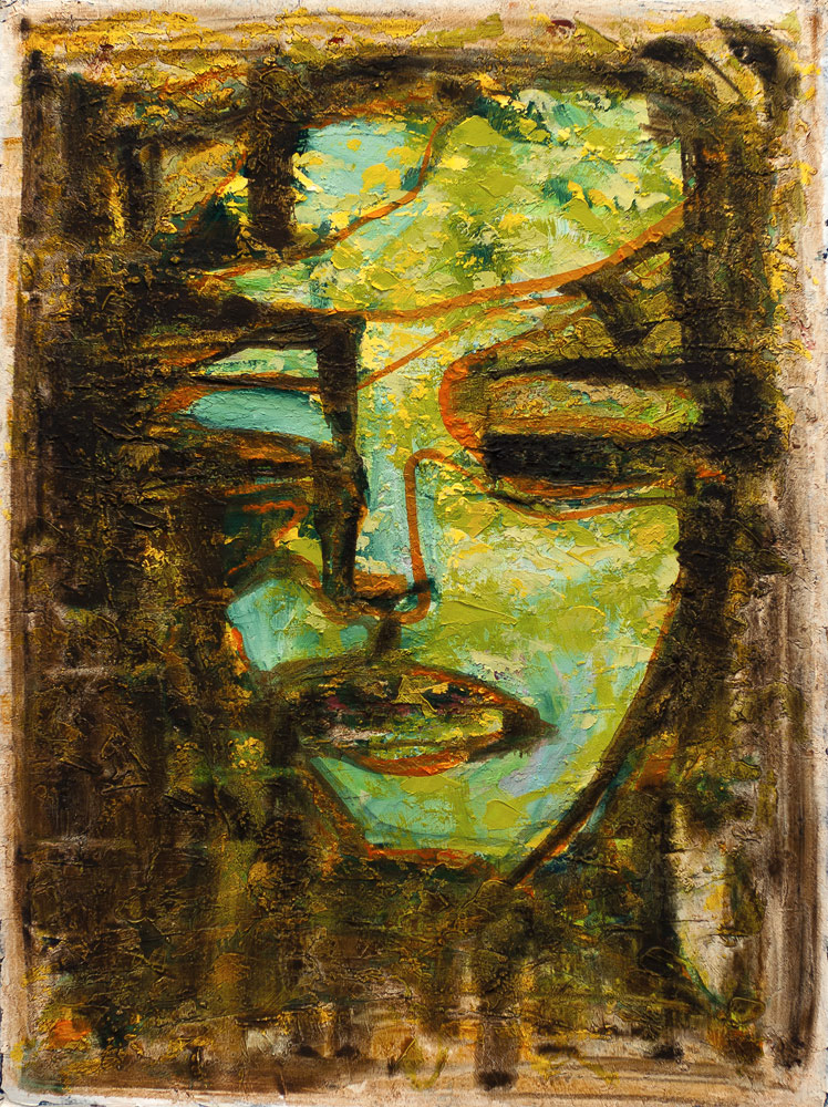 HEAD NO.103 oil on paper, 30 by 22 inches, 2010, HERMANN LEDERLE