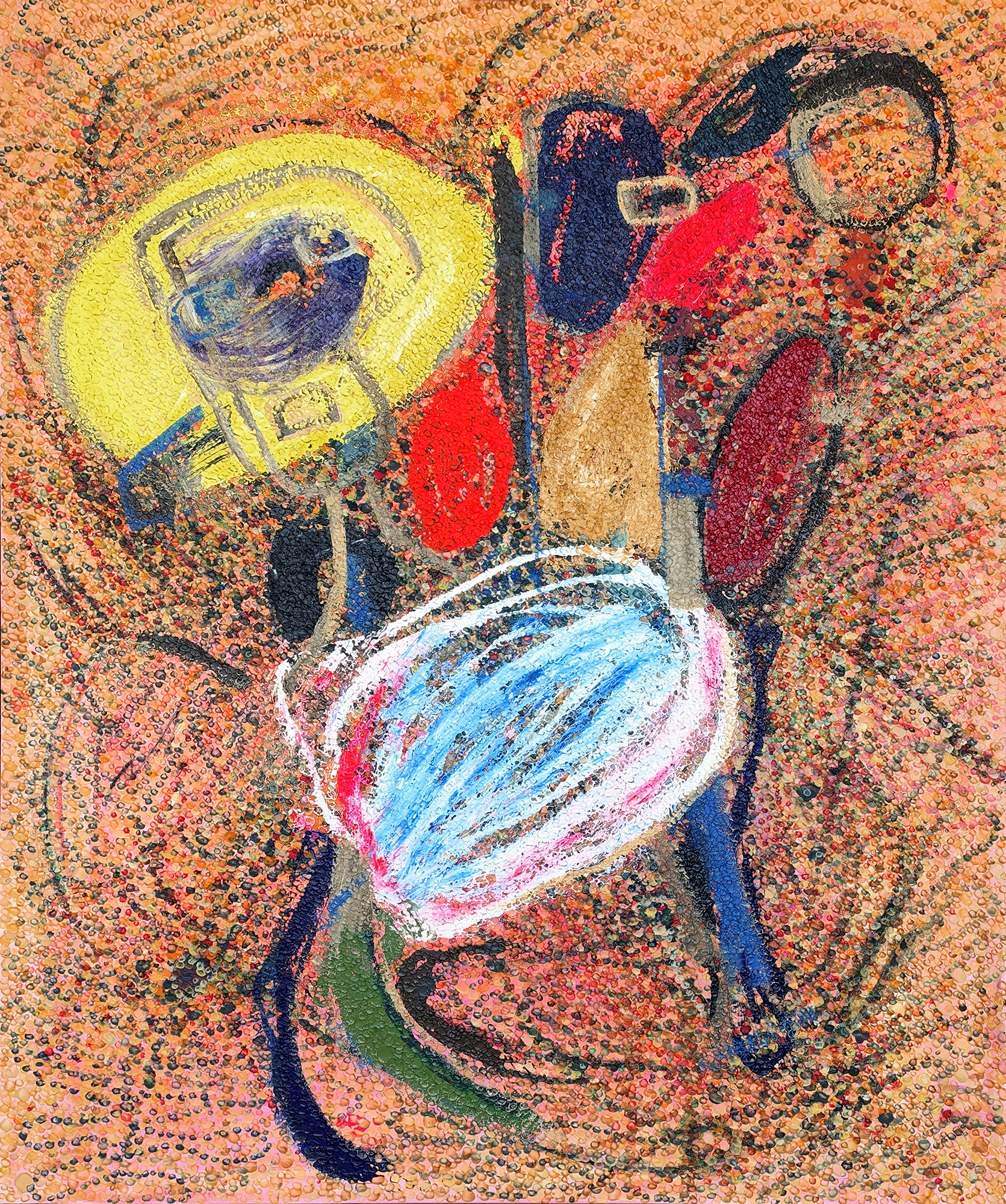 BATTLE AND BELL oil and acrylic on canvas, 72 by 60 inches (183x152cm), 2024