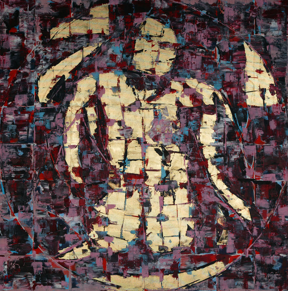 FEVER oil on canvas, 48 by 48 inches, 2002, HERMANN LEDERLE