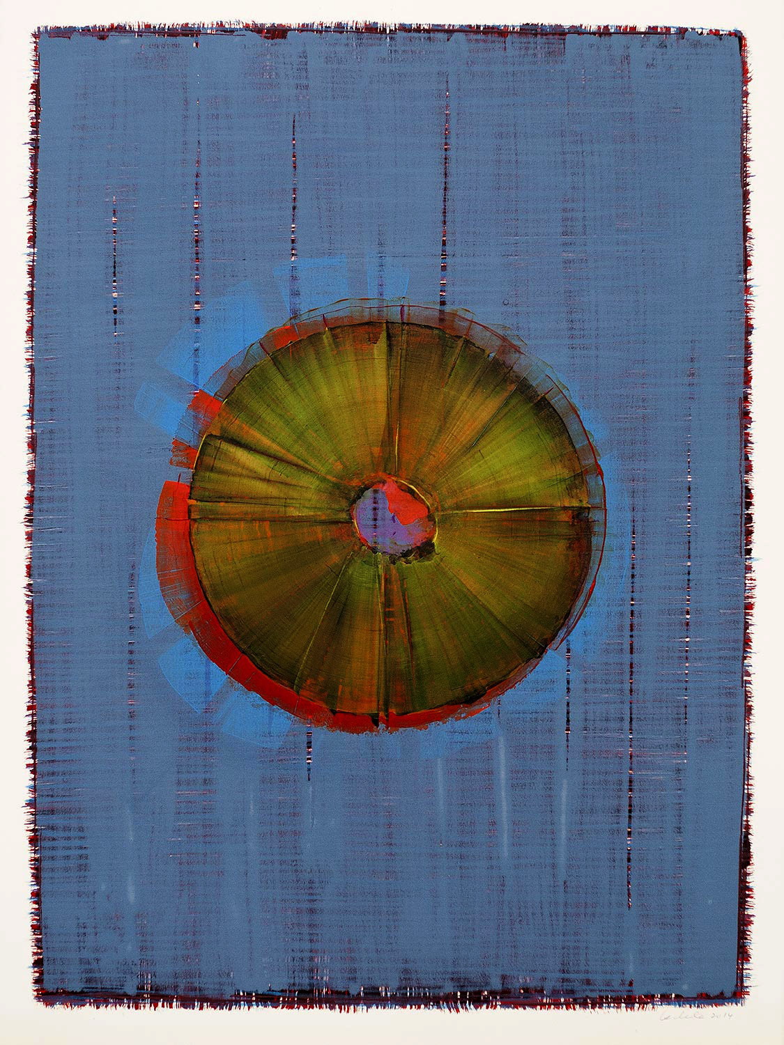 COLORBLOTS 3 oil on paper, 30 by 22 inches, 2014,HERMANN LEDERLE