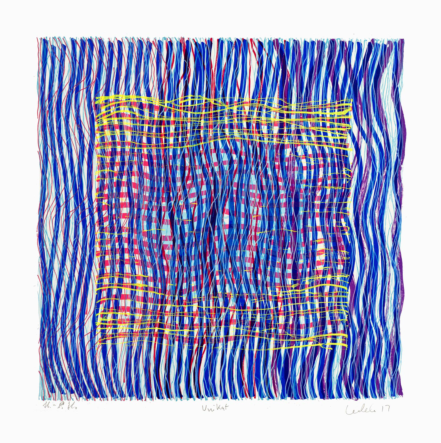 COLORWEAVES UNIKAT NO.41 Somerset Velvet paper, 24 by 24 inches, 2017 Serigraph Edition of 120 Unikats hand signed, HERMANN LEDERLE